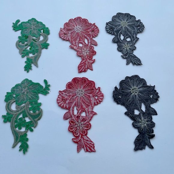 Iron On Embroidery Patches Flower Multi Color Patches Lot of 6 - Picture 7 of 7